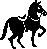 A simple graphic of a horse.