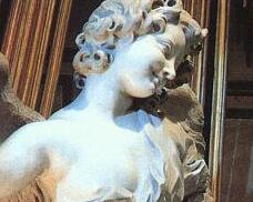 An image of a Bernini sculpture's smiling face.