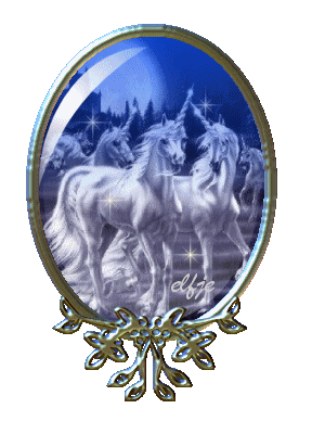 A globe with a unicorn.